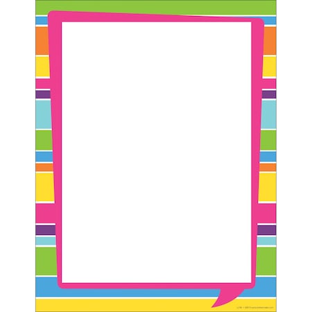 Barker Creek Happy Bright Stripe Computer Paper, 50 sheets/Package 745